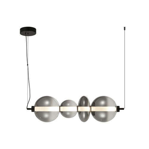 Jelölje be Italux LED függőlámpa fekete füstszürke üveg 36W PND-24352-36W-BK-SG