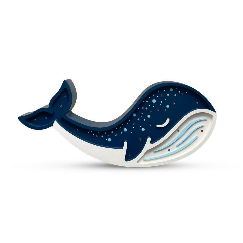 Whale Blue barnrumslampa - handgjord
