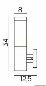 Kültéri fali lámpa SU-MA Inox Quadrotal SS802-A ezüst rozsdamentes acél 34 cm small 2