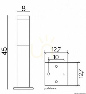 Kültéri postafény SU-MA fekete rozsdamentes acél 45 cm SS802-450 BL small 3