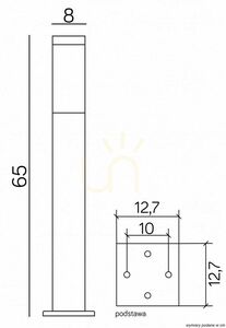Kültéri postafény SU-MA fekete rozsdamentes acél 65 cm SS802-650 BL small 3