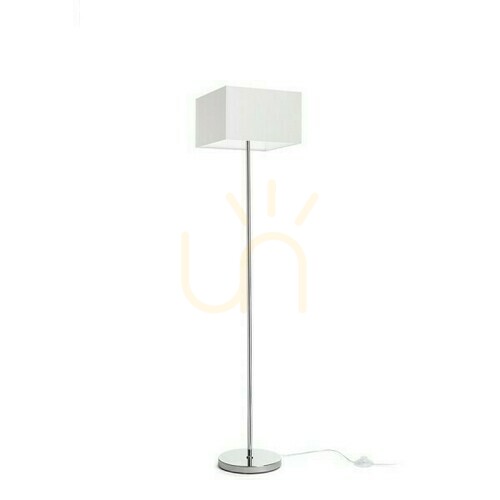 Jelölje be Nyc/Tempo 30/19 állólámpa Polycotton Fehér/Króm 230 V Led E27 11 W.