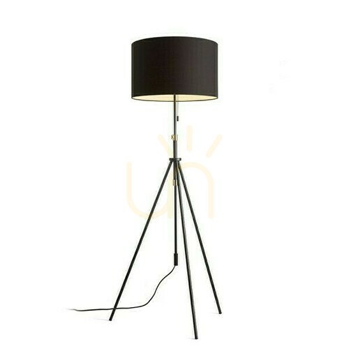 Jelölje be Luton/Ron 55 Állólámpa Polycotton Fekete/Fekete/Metal 230 V Led E27 11 W.