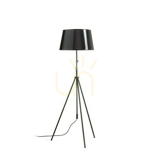 Jelölje be Luton/Ridick állólámpa Fényes fekete arany fólia/fekete/fém 230 V Led E27 11 W.