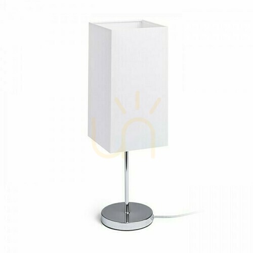 Jelölje be Asztali lámpa Nyc/Tempo 15/30 Polycotton White/Chrome 230 V Led E27 7 W.