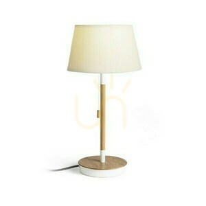Asztali lámpa Keith/Alvis 24 Usb krémfehér bükk 230 V Led E27 7 W. small 1