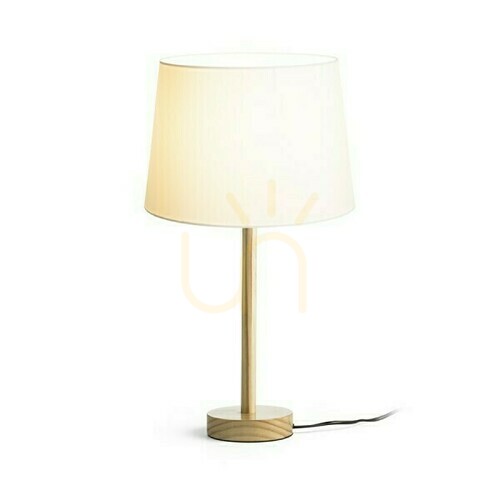 Jelölje be Maui/Ambitus asztali lámpa 30 Polycotton Fehér/Fa 230 V Led E27 11 W.