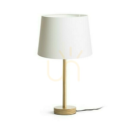 Jelölje be Maui/Ambitus asztali lámpa 30 Polycotton Fehér/Fa 230 V Led E27 11 W.