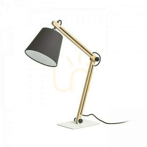Jelölje be Nizza Polycotton Fekete/Fa asztali lámpa 230 V Led E14 7 Watt.