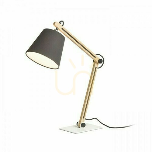 Jelölje be Nizza Polycotton Fekete/Fa asztali lámpa 230 V Led E14 7 Watt.