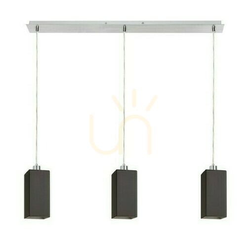 Jelölje be Liz Iii 80 Fekete üveg/króm függőlámpa 230 V Led E27 3x11 W.