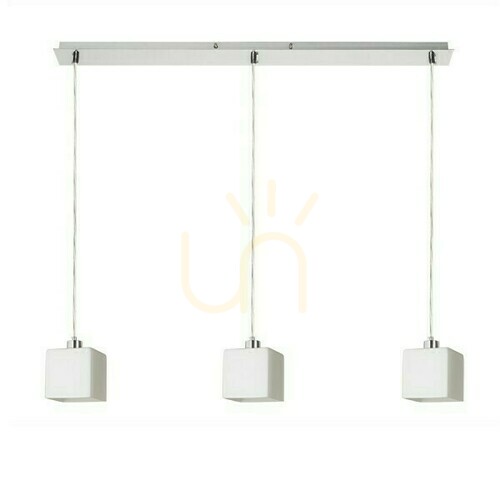 Jelölje be Dados Iii 80 opálüveg/matt nikkel függőlámpa 230 V Led E27 3x11 W.
