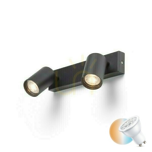 Jelölje be Dude Ii Fekete 230 V Led Gu10 2x9 W felszíni szerelésű lámpa.