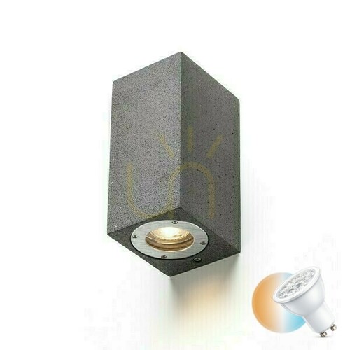 Jelölje be Kane Ii kültéri fali lámpa Beton/Dekor Sötét gránit 230 V Led Gu10 2x5 W Ip65