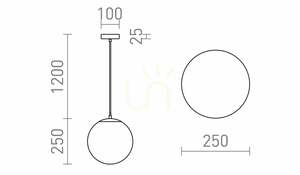Rendl LUNA 25 R13746 függőlámpa – opálüveg, króm, Ø25 cm, E27 small 5