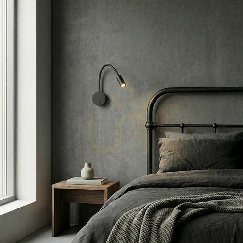 Jelölje be Rendl VALE R13648 fekete LED fali olvasólámpa 3 W 3000 K, hajlítható karral