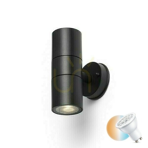Jelölje be Sorano Ii fekete műanyag 230 V Led Gu10 2x8 W Ip44 kültéri fali lámpa Sorano Ii fekete műanyag 230 V Led Gu10 2x8 W Ip44