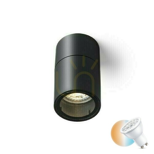 Jelölje be Plafonds kültéri Sorano mennyezet fekete műanyag 230 V Led Gu10 8 W Ip44