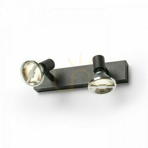 Rendl TRICA II fekete fali és mennyezeti spotlámpa 2 × GU10 2 × 25 W R13374 small 1