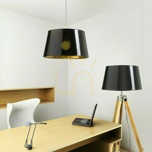 Árnyékoló, lámpaernyő Ridick fényes fekete fólia arany Max. 20 W small 2