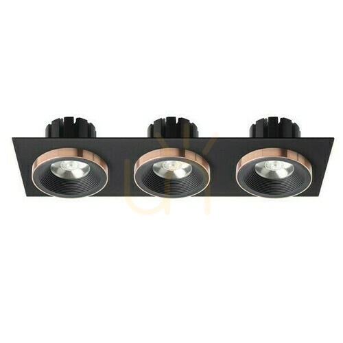 Jelölje be Sharm Sq Iii Fekete/fekete réz süllyesztett lámpatest 230 V Led 3x10 W 24° 3000 K