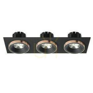 Sharm Sq Iii Fekete/fekete réz süllyesztett lámpatest 230 V Led 3x10 W 24° 3000 K small 1