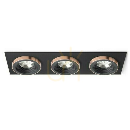 Jelölje be Sharm Sq Iii Fekete/fekete réz süllyesztett lámpatest 230 V Led 3x10 W 24° 3000 K