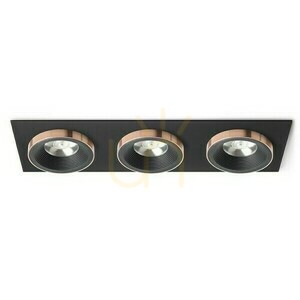 Sharm Sq Iii Fekete/fekete réz süllyesztett lámpatest 230 V Led 3x10 W 24° 3000 K small 0