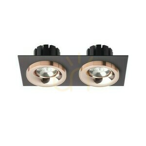 Sharm Sq Ii Fekete réz/réz süllyesztett lámpatest 230 V Led 2x10 W 24° 3000 K small 1