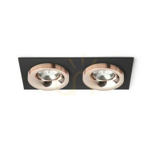 Jelölje be Sharm Sq Ii Fekete réz/réz süllyesztett lámpatest 230 V Led 2x10 W 24° 3000 K