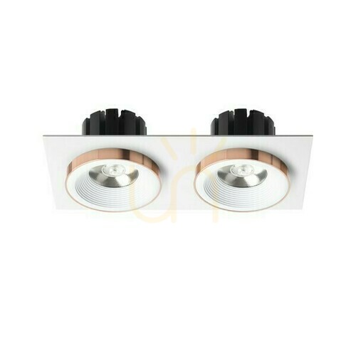Jelölje be Sharm Sq Ii Süllyesztett lámpatest Fehér réz 230 V Led 2x10 W 24° 3000 K
