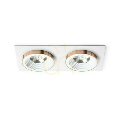 Jelölje be Sharm Sq Ii Süllyesztett lámpatest Fehér réz 230 V Led 2x10 W 24° 3000 K
