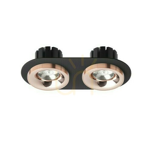 Jelölje be Sharm R Ii Fekete réz/réz süllyesztett lámpatest 230 V Led 2x10 W 24° 3000 K