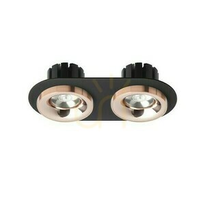 Sharm R Ii Fekete réz/réz süllyesztett lámpatest 230 V Led 2x10 W 24° 3000 K small 1