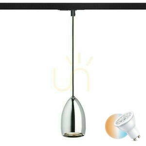 Rendl Babades függeszték 1 fázisú sínhez, króm, GU10 max. 35 W, 80 cm függesztés small 0