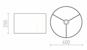 Rendl RON 40/25 R13050 lámpaernyő – fekete polycotton, fehér PVC belső, 40 cm small 2