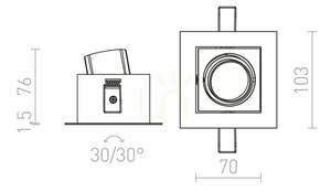 Rendl BONDY I R12856 fehér süllyesztett LED-lámpatest 7 W 3000 K 24° small 7