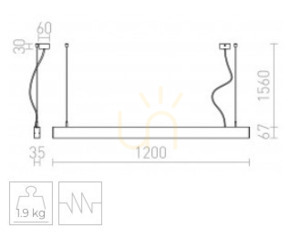 Rendl PESANTE 35 lineáris függőlámpa 120 cm alumínium LED 40 W 3000 K small 5