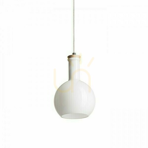 Jelölje be Pulire Rd függőlámpa Opálüveg/Fa/Króm 230 V E14 28 W.