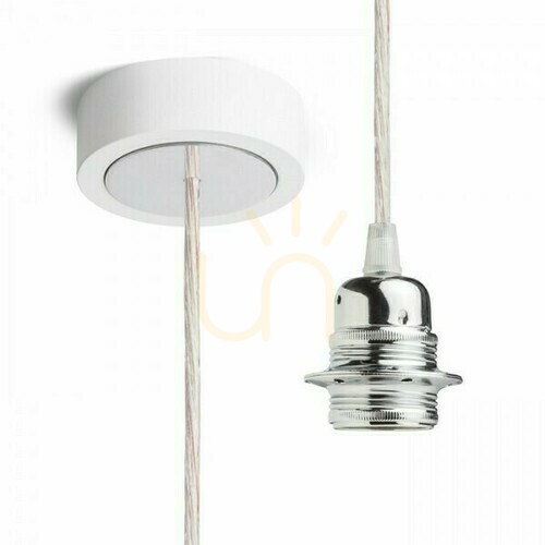 Jelölje be Rendl HEX függesztő készlet WB+TC+CHF+CHC1 230 V E27 max 15 W, fehér alap, átlátszó kábel