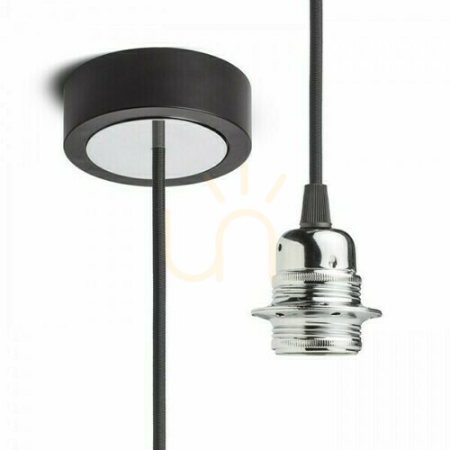 Jelölje be Rendl HEX R11909 lámpaernyő-függeszték, fekete, krómozott E27 foglalattal