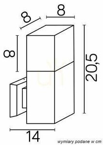 Kültéri fali lámpa SU-MA CUBE fekete CB-K BL small 3