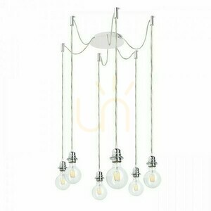 Rendl KOMBIX 6 R11783 függesztékszett, fehér/króm, 6 × E27, 3 m-es kábelek small 0