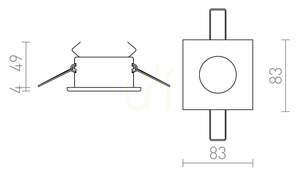 Rendl SPLASH SQ R11735 króm süllyesztett lámpatest GU10 LED max. 8 W IP65 small 9