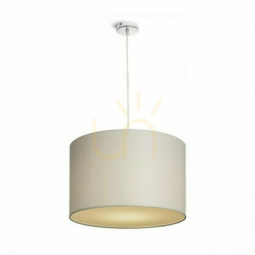 Jelölje be Rendl RON 40/25 lámpaernyő világosszürke chintzből / fehér PVC-vel, E27, 40 cm, R11558