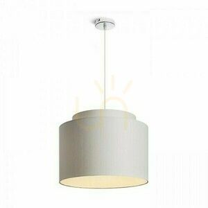 Lámpaernyő, Dupla 40/30 Chintz Világosszürke/Fehér Pvc Max lámpaernyő. 23 W small 1