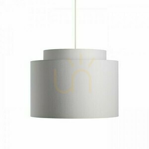 Lámpaernyő, Dupla 40/30 Chintz Világosszürke/Fehér Pvc Max lámpaernyő. 23 W small 2