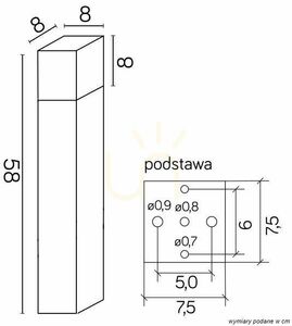 Kültéri állólámpa SU-MA CUBE fekete 58 cm CB-580 BL small 3