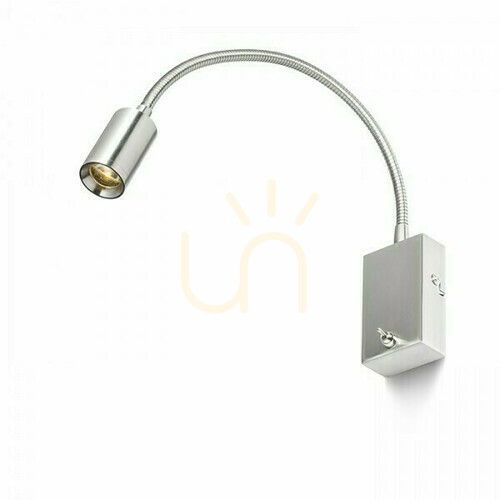 Jelölje be RENDL VERSA R10602 fali spot, matt nikkel, 42 cm hajlékony kar, LED 3 W 240 lm 3000K, 40°, kapcsoló a talpon