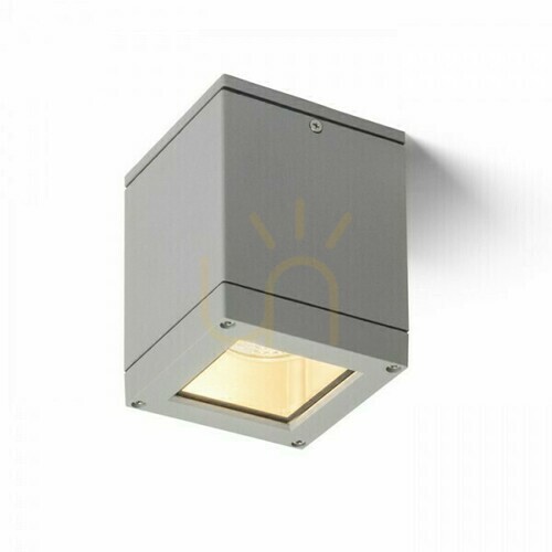 Jelölje be Plafonds kültéri Quadra M mennyezeti ezüst szürke 230 V E27 75 W Ip54